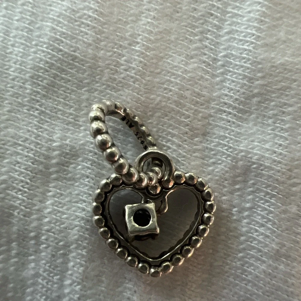 PANDORA JULY BLAZING RED BEADED HEART DANGLE CHARM